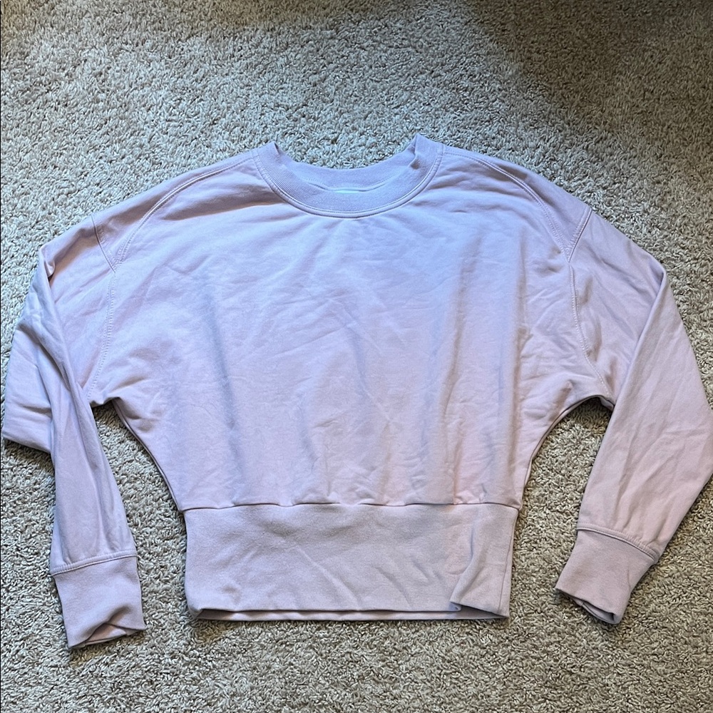 Athleta Soft Pink Cropped Sweatshirt